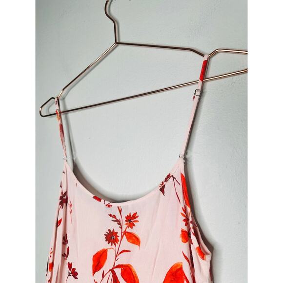 THAKOON COLLECTIVE Pink Leaf Tank Ruffled Tiers Slip Style Mini Dress Size 4 - Picture 7 of 11